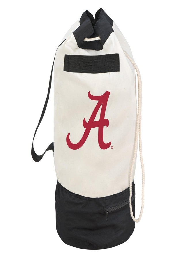 Smart Design Collegiate Heavy Duty Duffel Bag w/ 2 Compartments - 15 x 30 inch - Canvas - Sports, Kids, & Laundry - Crimson & White Colors - [Alabama Crimson Tide] - Image 1