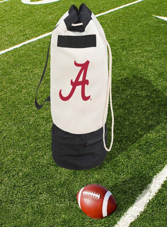 Smart Design Collegiate Heavy Duty Duffel Bag w/ 2 Compartments - 15 x 30 inch - Canvas - Sports, Kids, & Laundry - Crimson & White Colors - [Alabama Crimson Tide] - Image 2