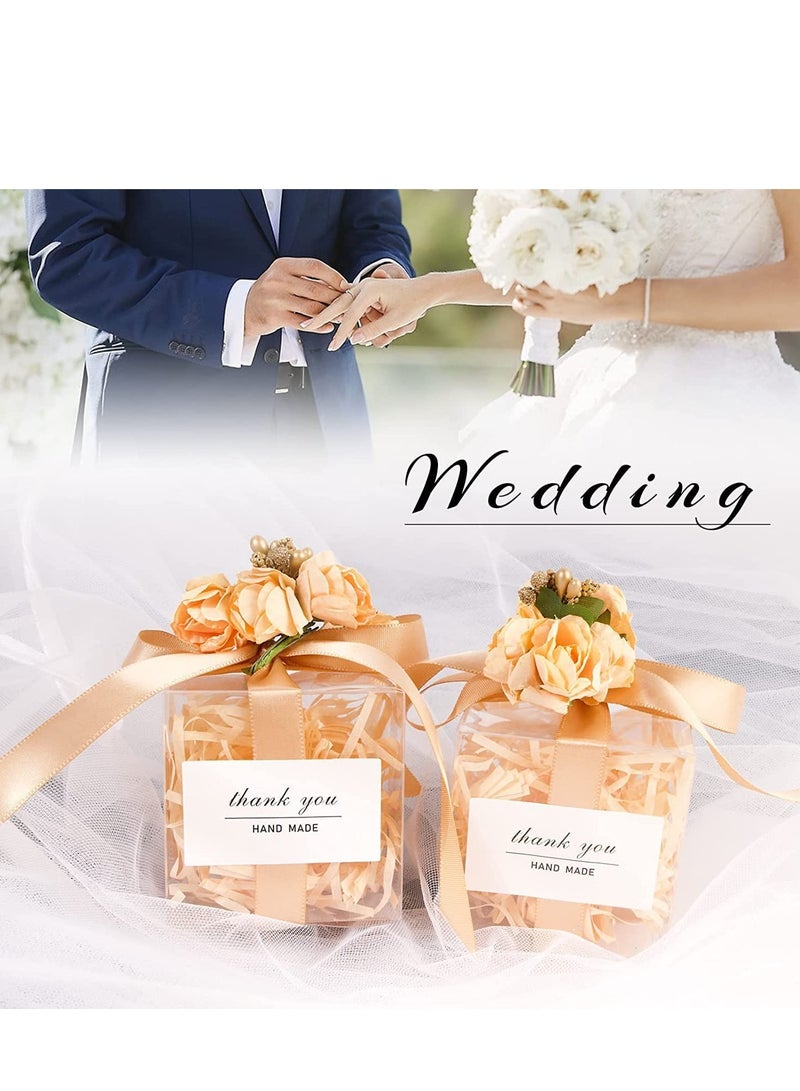 SYOSI Wedding Favour Boxes Transparent Cube Gift with Decorations for Candy Sweets Bridal Birthday Party Favours 10Pcs 6x6x6cm Gentle Warmth Romantic - Image 4