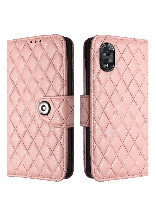 اس-توب جراب لهاتف OPPO A38 4G / A18 4G جراب هاتف جلدي قلاب بملمس معيني مع حبل - Image 2