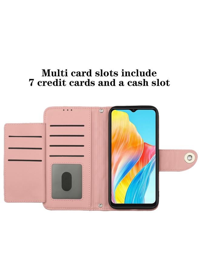 اس-توب جراب لهاتف OPPO A38 4G / A18 4G جراب هاتف جلدي قلاب بملمس معيني مع حبل - Image 5