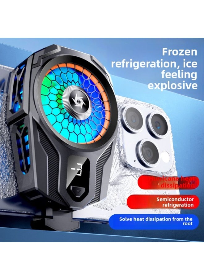 Generic SL16 Ultra-quiet Live Game Universal Semiconductor Refrigeration Cooling Artifact Back Clip Radiator-Color:Sl-16 Knight Black [screen Display Back Clip] Digital Display  - Image 2