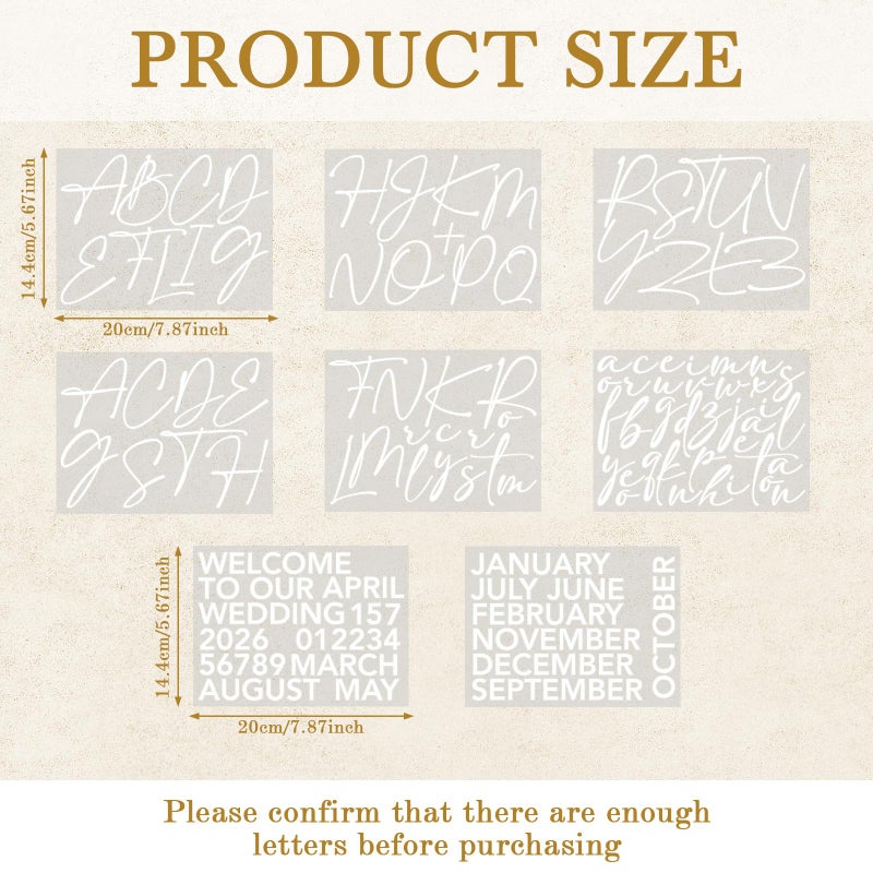Marspark 8 Sheet Personalized Wedding Mirror Decal Sign Custom Welcome to Our Wedding Mirror Decal UV DTF Transfer Letter Sticker DIY Customized Bride Groom Name Letter for Bridal Shower(White) - Image 2
