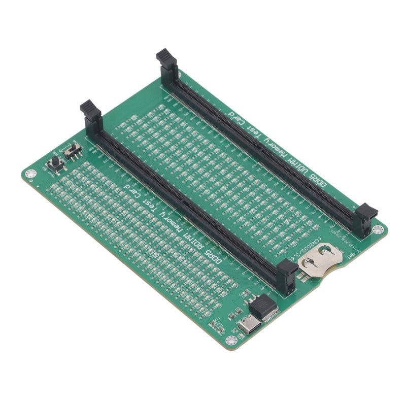 بطاقة اختبار ذاكرة DDR5 مع مؤشر LED - بطاقة اختبار ذاكرة DDR5 بتصميم PCB فاخر لتشخيص أعطال ذاكرة RDIMM وUDIMM في أجهزة الكمبيوتر المكتبية - Image 4