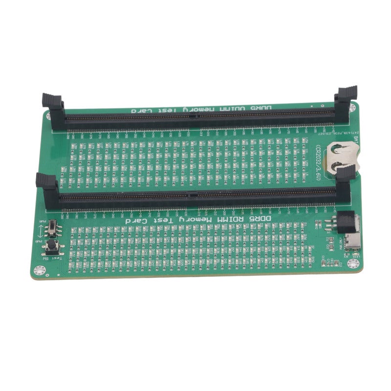 بطاقة اختبار ذاكرة DDR5 مع مؤشر LED - بطاقة اختبار ذاكرة DDR5 بتصميم PCB فاخر لتشخيص أعطال ذاكرة RDIMM وUDIMM في أجهزة الكمبيوتر المكتبية - Image 5