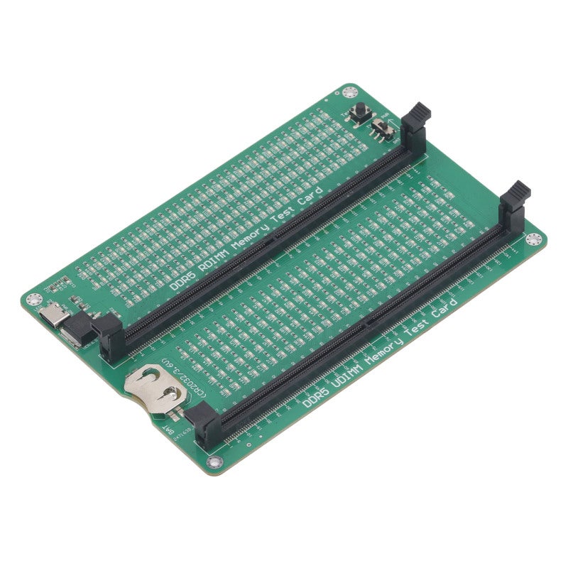 بطاقة اختبار ذاكرة DDR5 مع مؤشر LED - بطاقة اختبار ذاكرة DDR5 بتصميم PCB فاخر لتشخيص أعطال ذاكرة RDIMM وUDIMM في أجهزة الكمبيوتر المكتبية - Image 2