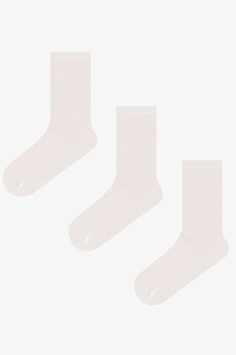 Penti PENTI Basic Ribbed Cotton Pair Crew Socks