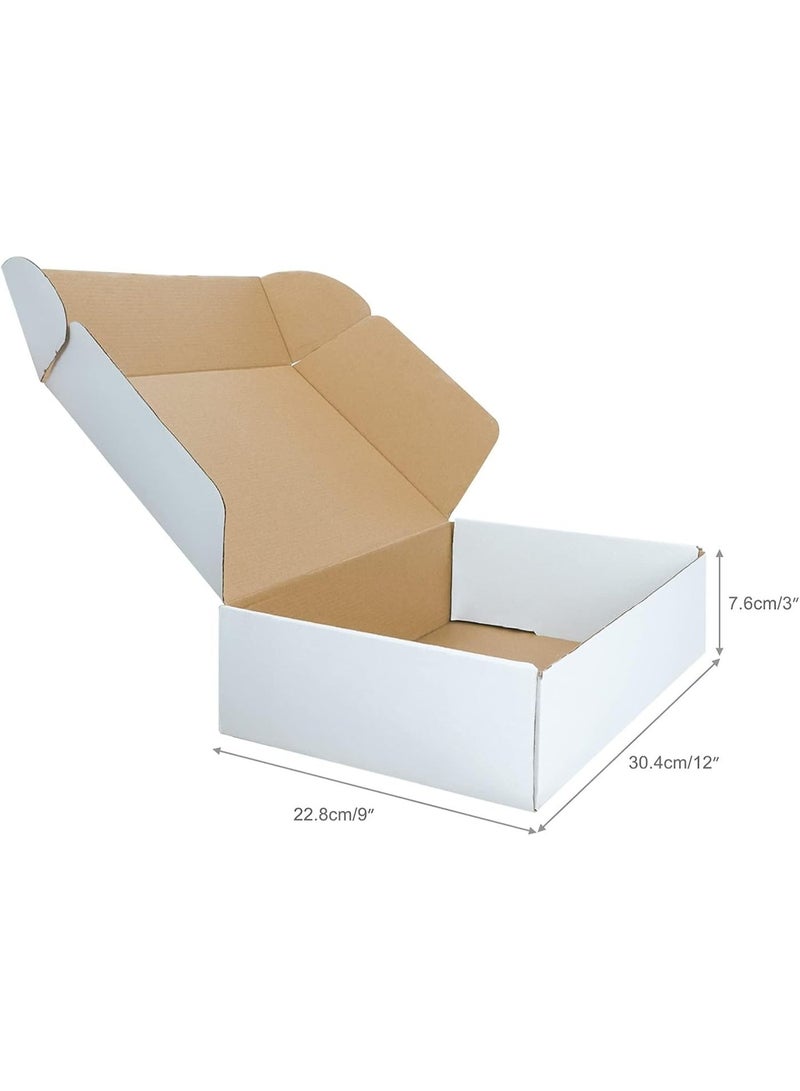 عبوات شحن كرتونية بيضاء صغيرة 20 قطعة 12×9×3 إنش لصناديق التغليف والبريد والشحن المنزلي والتجاري - Image 2