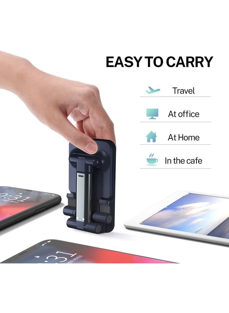 Cell Phone Stand, Adjustable phone holder for Desk, Foldable Desktop Tablet Stand Holder, Double Adjustable Mobile stand Phone Tablet Holder (Black)  - Image 2