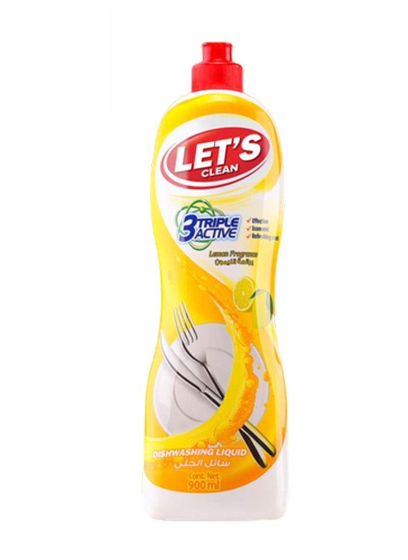 LET'S CLEAN Dishwashing Liquid Lemon and Apple 900ml - Image 2
