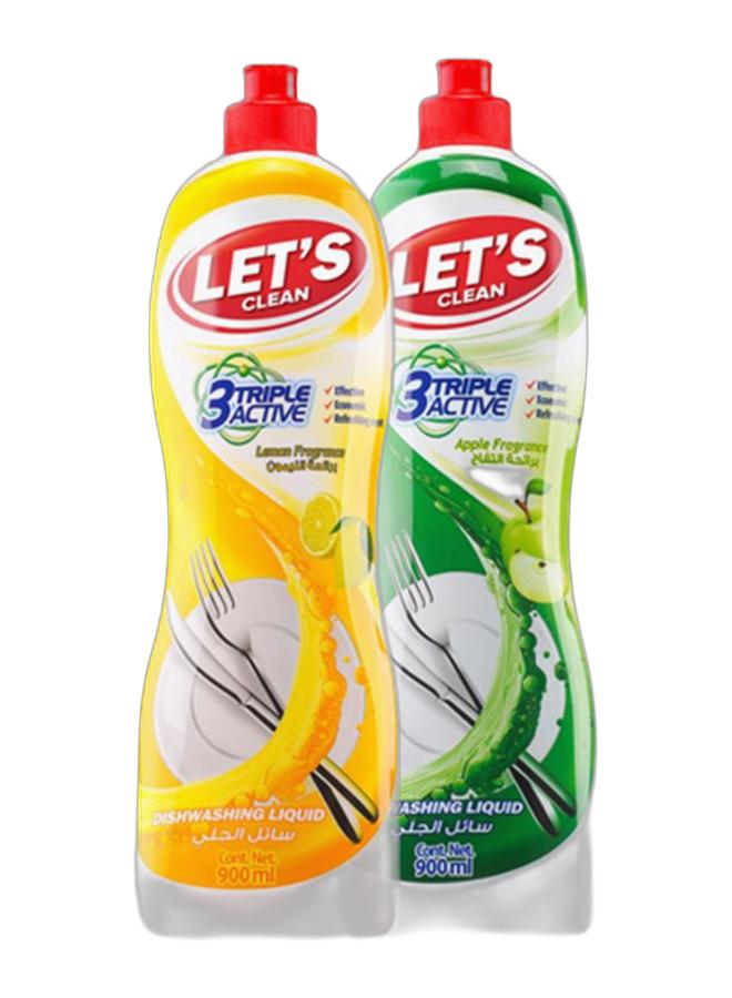 LET'S CLEAN Dishwashing Liquid Lemon and Apple 900ml - Image 1