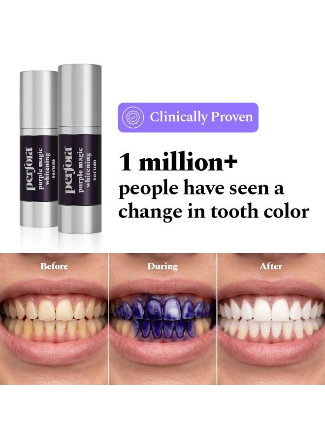 Perfora Purple Magic Whitening Serum, 30ml | Purple Toothpaste For Teeth Whitening | Tooth Stain Removal |Enamel Safe & Effective Teeth Whitener | Apple Peach,Pack Of 2 - Image 2
