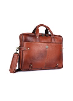 HAMMONDS FLYCATCHER HAMMONDS FLYCATCHER Genuine Leather Office Bag for Men – Laptop Bag for Men - Fits 15.6 Inch Laptop - Leather Bag for Men with Adjustable Strap and Multiple Compartments - 1 Year Warranty - Tan  - Image 1