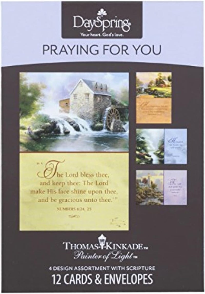 DaySpring  Thomas Kinkade Painter of Light  4 Design Assortment with Scripture  12 Praying for You Boxed Cards  Envelopes 83159 - Image 2
