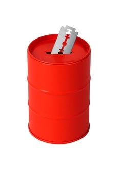 Linkidea Linkidea Safety Razor Blade Disposal Container Box Metal Razor Disposal Case Safe Bank for Storing Used Wasted Blades Red 