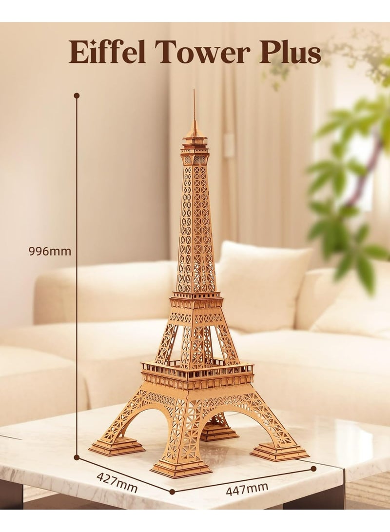 ROBOTIME Rolife Eiffel Tower Plus 3D Wooden Puzzle TGC02 Perfect for Home Decor & Creative Gift, Ideal for Bedroom, Kitchen, or Living Room, Festive Home Accent, Detailed Craftsmanship - Image 4