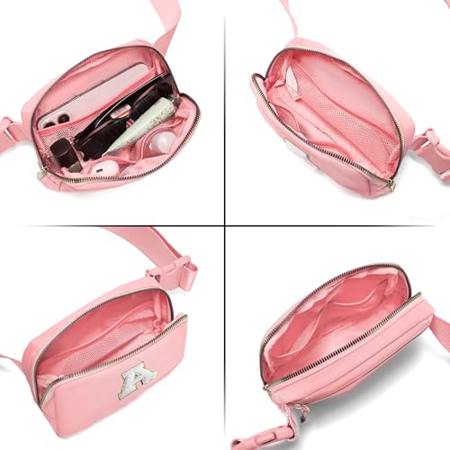 Gitus Birthday Gifts for 8 9 10 11 12 13 Year Old Girls Personalized Fanny Pack Crossbody Bags with Initial Letter Patch Belt Bag for Teen Girls Cute Trendy Stuff Travel Essentials (LightPink-A) - Image 4