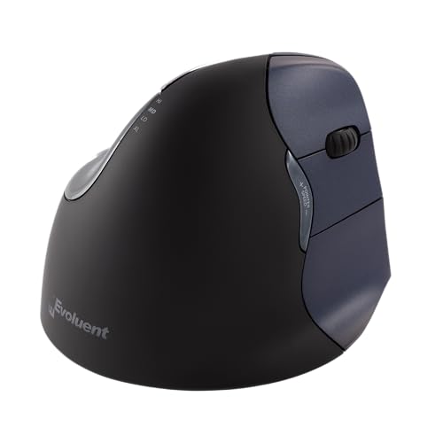 Evoluent – Inventor of the Vertical Mouse – VM4RW Ergonomic Vertical Mouse Right Hand Regular Size Wireless USB, Sculpted for Comfort, Reduces Wrist Strain, 4 Speeds, 6 Customizable Buttons in Windows - Image 1