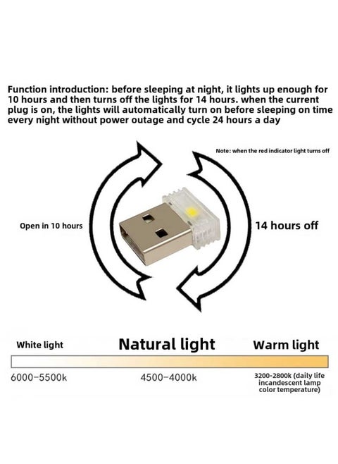 USB Bright Portable Night Light Feeding LED Bedroom Dormitory Sleep Dimmable Touch Energy-saving Small Light With Switch-Color:White Light (the Led On Both Sides Will Light Up For 10 Hours) And Will Light Up For 10 Hours A Day