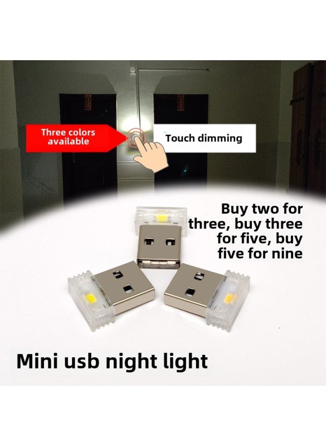 USB Bright Portable Night Light Feeding LED Bedroom Dormitory Sleep Dimmable Touch Energy-saving Small Light With Switch-Color:White Light (the Led On Both Sides Will Light Up For 10 Hours) And Will Light Up For 10 Hours A Day