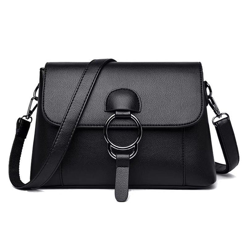 EDIWER Womenâ€™s Leather Crossbody Handbag Multi-pockets Shoulder Bag Tote Purses and Handbags Hobo Tote Bag Top Handle Satchel - Image 1