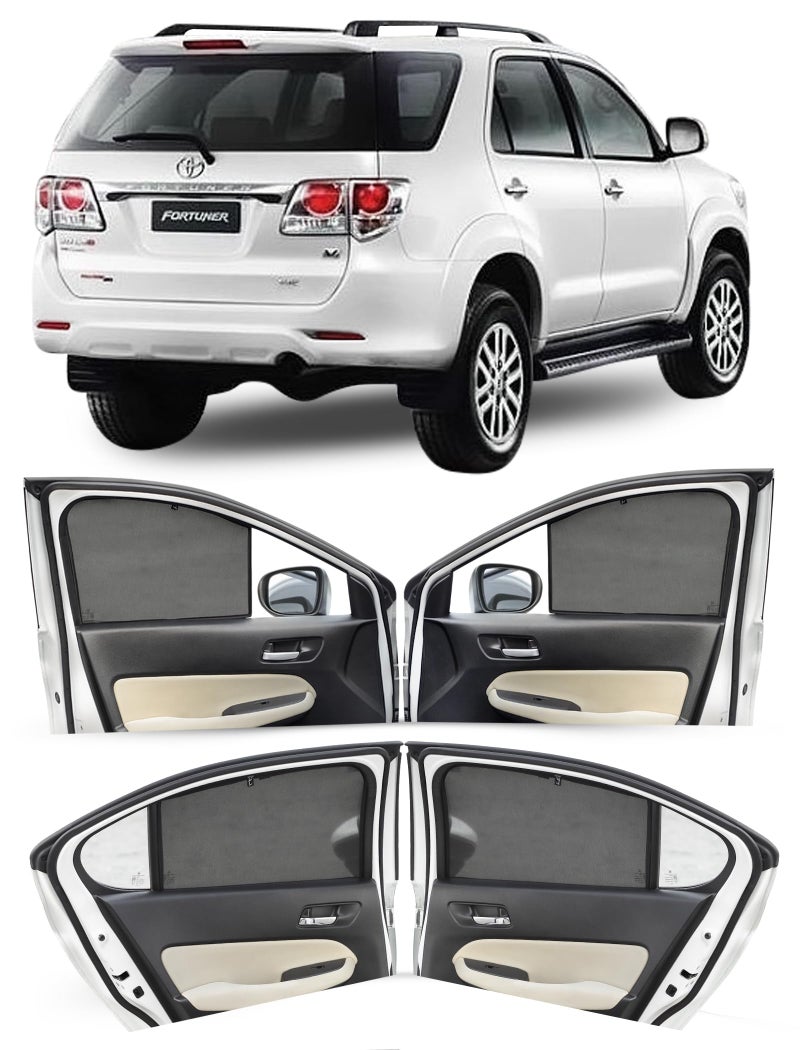 Autofact Car Sunshades for Toyota Fortuner (2009 to 2015), UV Protection, Useful Car Accessories, Custom fit Sun Shades for Side Windows, Set of 6 - Image 1