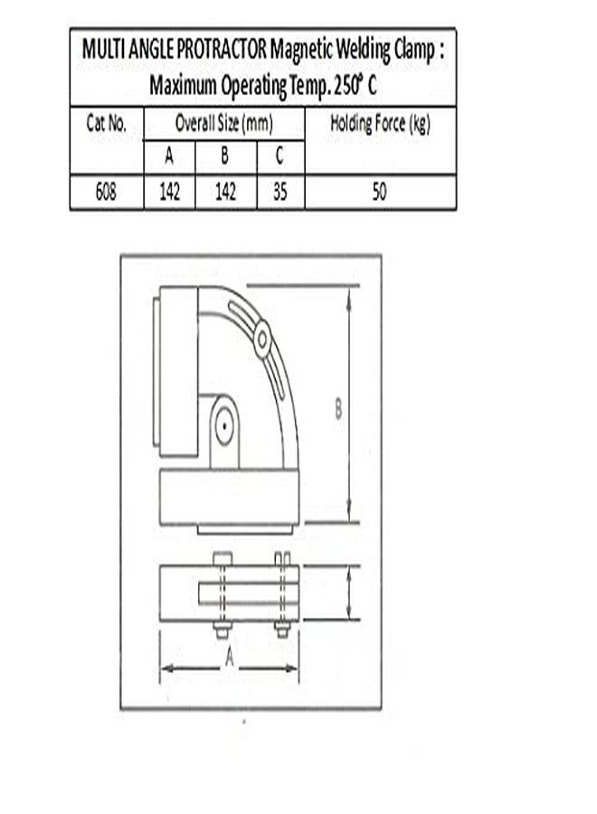 PML MULTI ANGLE PROTRACTOR MAGNETIC WELDING CLAMP - CAT NO. 608 - Image 3