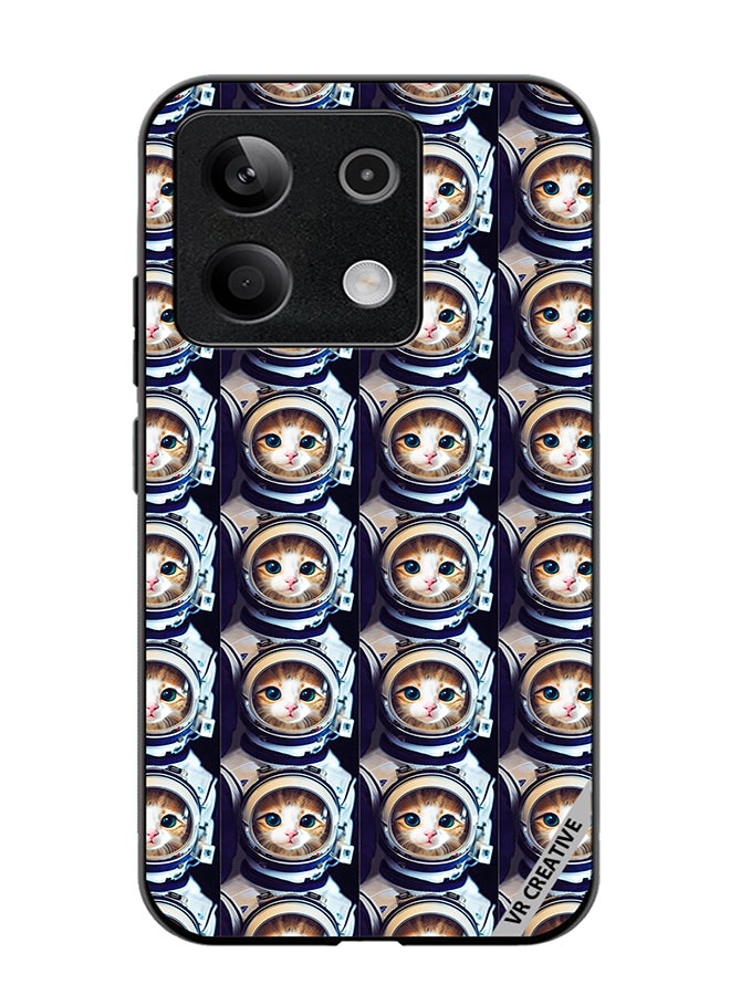 VR CREATIVE Protective Case Cover For Xiaomi Poco X6 Cat Face Inside Astronauts Helmet Pattern Design Multicolour - Image 1