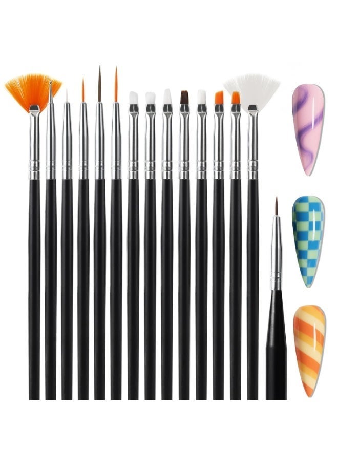 Miamia 31pcs Nail Art Brushes, Nail Art Tool Set, Dotting Tools, Dust Brush,Striping Brushes for Long Lines, Drawing Pen For Gel Polish Design supply - Image 5