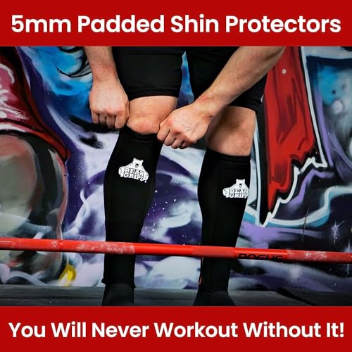 Bear Grips Deadlift Shin Guards - Gym Equipment Rope Climbing Shin Guard for Men and Women - Injury Prevention Calf Support Shin Guard Sleeves for Ultimate Shin Protection (Black, Small) - Image 2