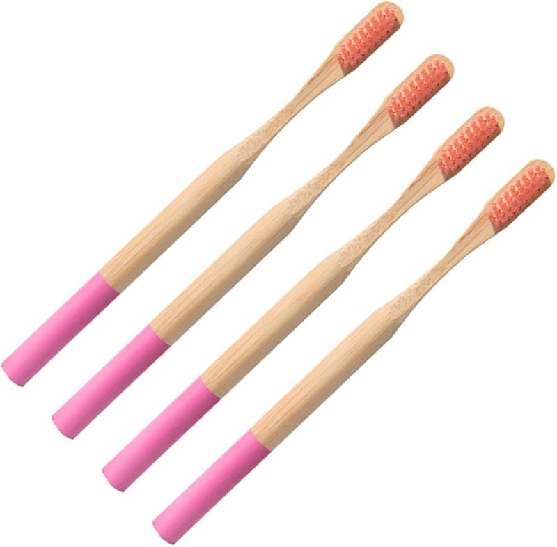 VALICLUD Biodegradable Toothbrush 4 Pack Soft Bristles Ergonomic Handle for Adults Travel Home Oral Care - Image 1