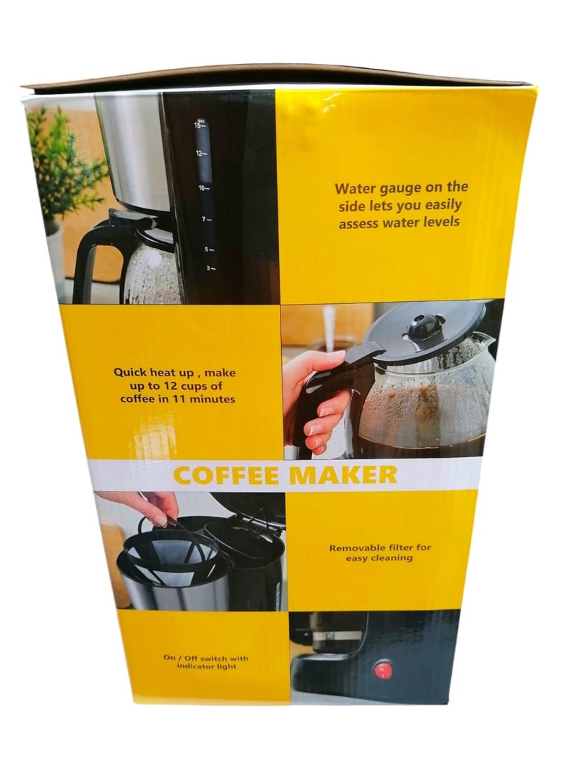 Denx Automatic coffee maker Multifunction 1.5 liter capacity 900 W power DX3415 - Image 4