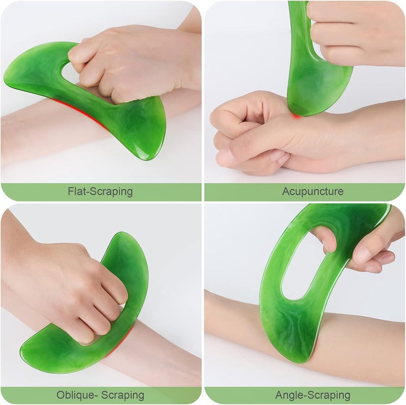 airogym Large Gua Sha Massage Tool Resin Guasha Scraping Tool MultiFunctional Handheld Lymphatic Drainage Drain Scraper Sore Muscles Massager for Tension Knots Relaxation Myofascial Release Treatment - Image 2