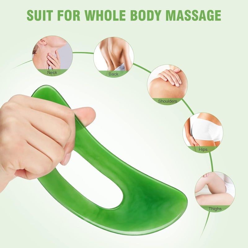 airogym Large Gua Sha Massage Tool Resin Guasha Scraping Tool MultiFunctional Handheld Lymphatic Drainage Drain Scraper Sore Muscles Massager for Tension Knots Relaxation Myofascial Release Treatment - Image 3