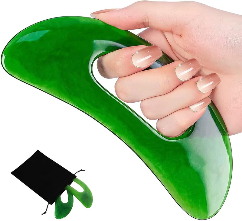 airogym Large Gua Sha Massage Tool Resin Guasha Scraping Tool MultiFunctional Handheld Lymphatic Drainage Drain Scraper Sore Muscles Massager for Tension Knots Relaxation Myofascial Release Treatment - Image 1