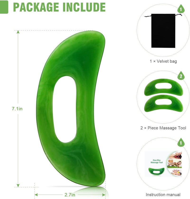 airogym Large Gua Sha Massage Tool Resin Guasha Scraping Tool MultiFunctional Handheld Lymphatic Drainage Drain Scraper Sore Muscles Massager for Tension Knots Relaxation Myofascial Release Treatment - Image 5