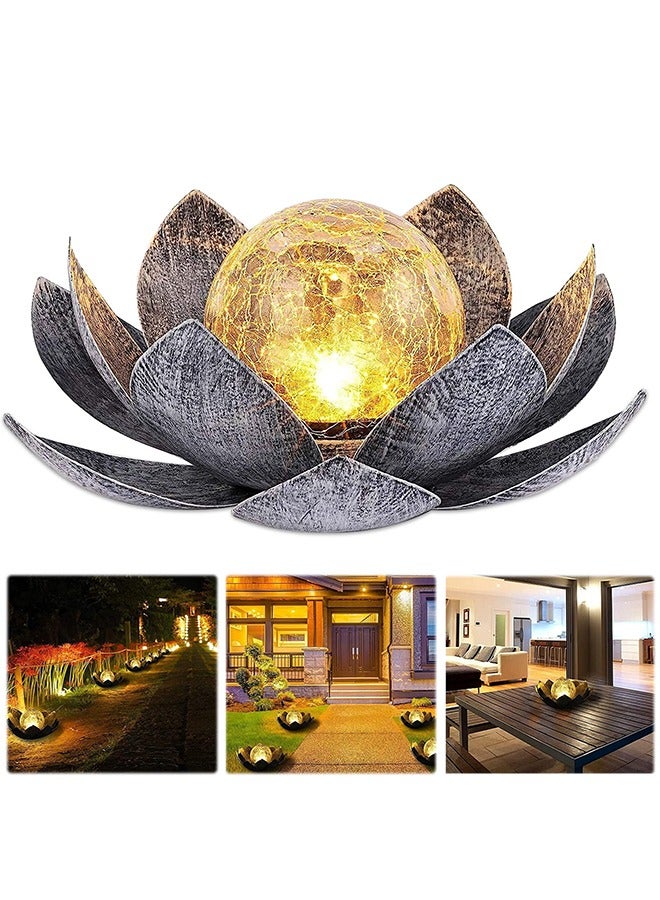 Arabest utdoor Solar Light, Lotus Flower Solar Lantern with Bright Warm White Light Effects, IP44 Waterproof Solar Garden Lights for Patio, Yard, Lawn, Balcony  - Image 1