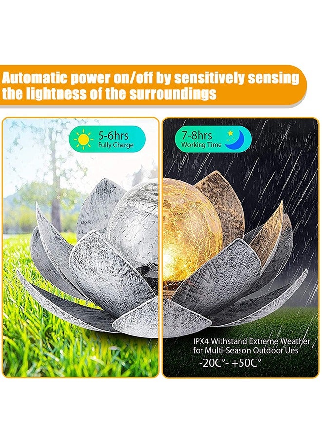 Arabest utdoor Solar Light, Lotus Flower Solar Lantern with Bright Warm White Light Effects, IP44 Waterproof Solar Garden Lights for Patio, Yard, Lawn, Balcony  - Image 5