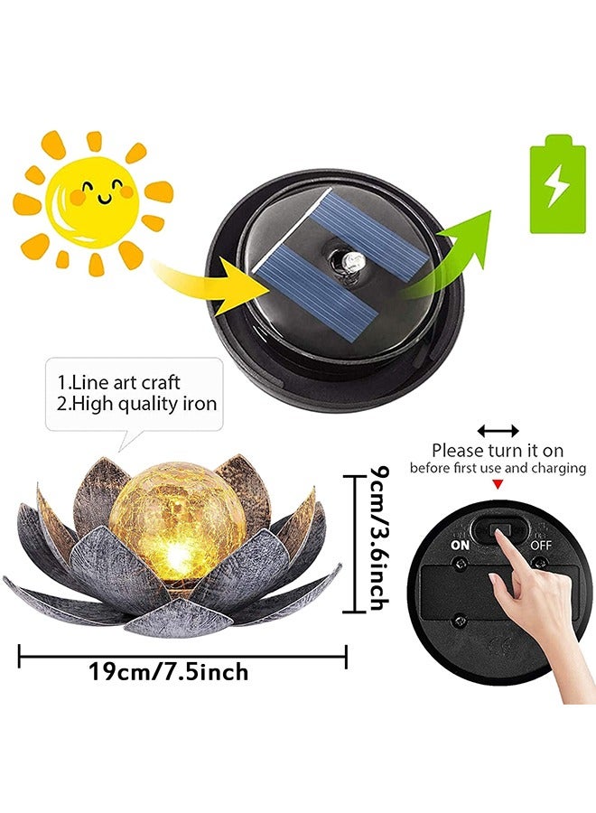 Arabest utdoor Solar Light, Lotus Flower Solar Lantern with Bright Warm White Light Effects, IP44 Waterproof Solar Garden Lights for Patio, Yard, Lawn, Balcony  - Image 2