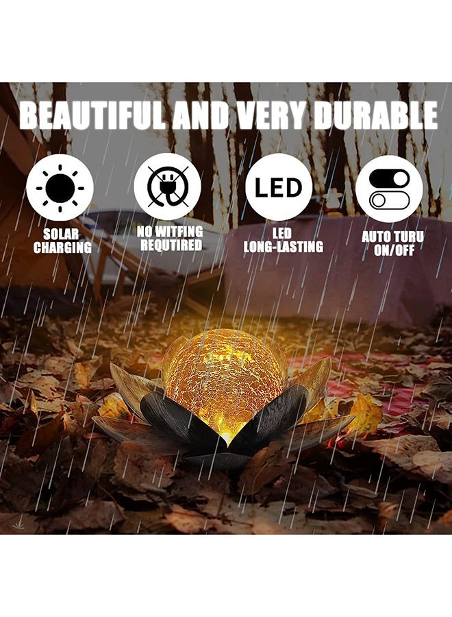 Arabest utdoor Solar Light, Lotus Flower Solar Lantern with Bright Warm White Light Effects, IP44 Waterproof Solar Garden Lights for Patio, Yard, Lawn, Balcony  - Image 3