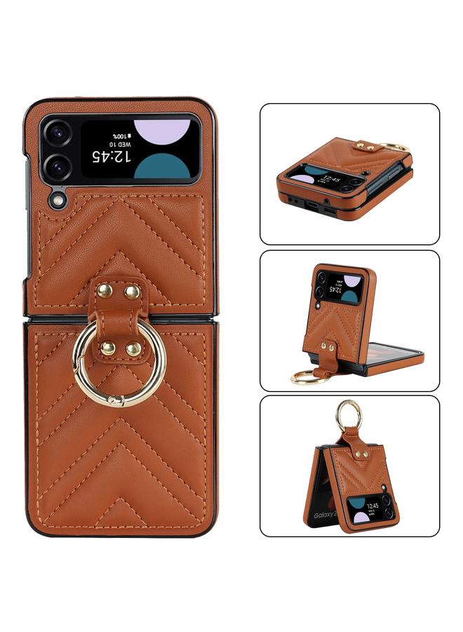 S-TOP Case For Samsung Galaxy Z Flip4 V-shaped Folding Protective Phone Case with Folding Ring - Image 2