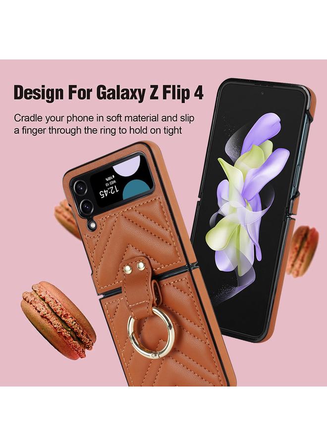 S-TOP Case For Samsung Galaxy Z Flip4 V-shaped Folding Protective Phone Case with Folding Ring - Image 3