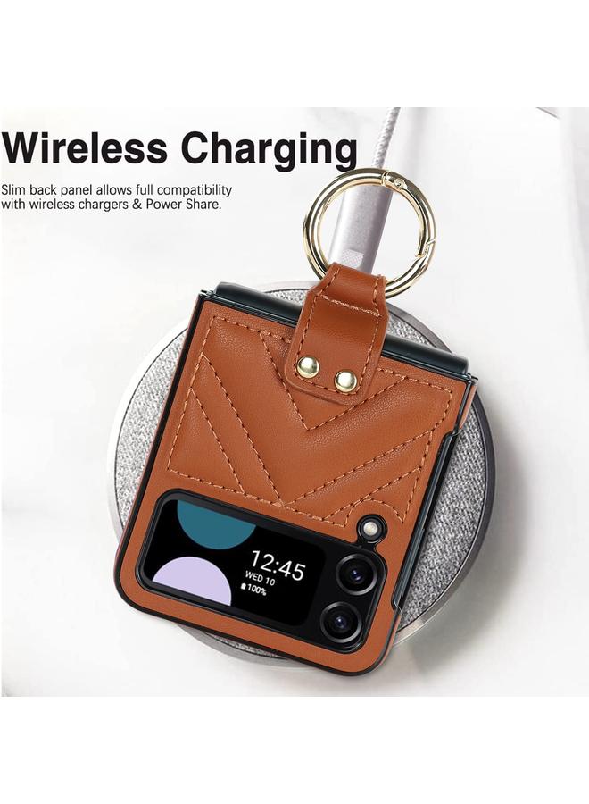 S-TOP Case For Samsung Galaxy Z Flip4 V-shaped Folding Protective Phone Case with Folding Ring - Image 4