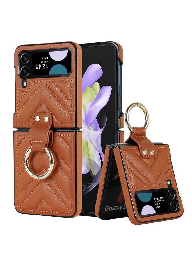 S-TOP Case For Samsung Galaxy Z Flip4 V-shaped Folding Protective Phone Case with Folding Ring - Image 1