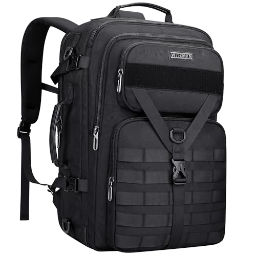 WITZMAN Carry On Travel Backpack for Men Large Convertible 45L Fit 17 Inch Laptop Backpack 3 in 1 Bag for Airline Approved(B688 Black) - Image 1