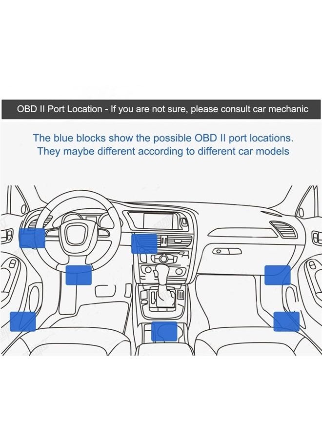 Ekylin - OBD2 Dash Camera DVR Charging Cable Micro USB Power Adapter with Switch Button - 16Pin OBD2 Connector Direct Charger for Dash Cam Car DVR GPS 11.5FT 12-24V - Image 1