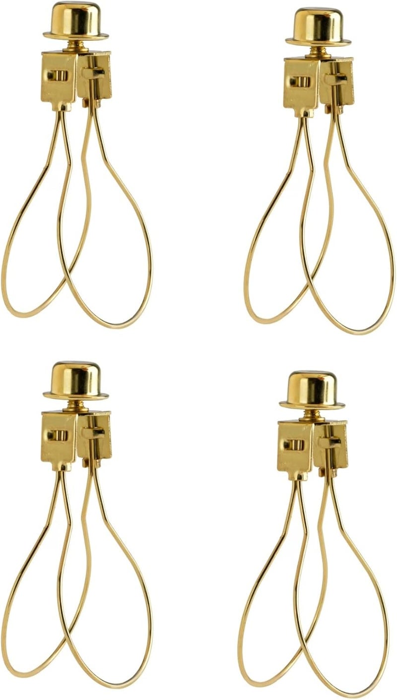 Creative Hobbies محول مشبك لمبة مع ظل مع قمة تثبيت، لون ذهبي - لا حاجة للهرم | 4 عبوات - Image 1