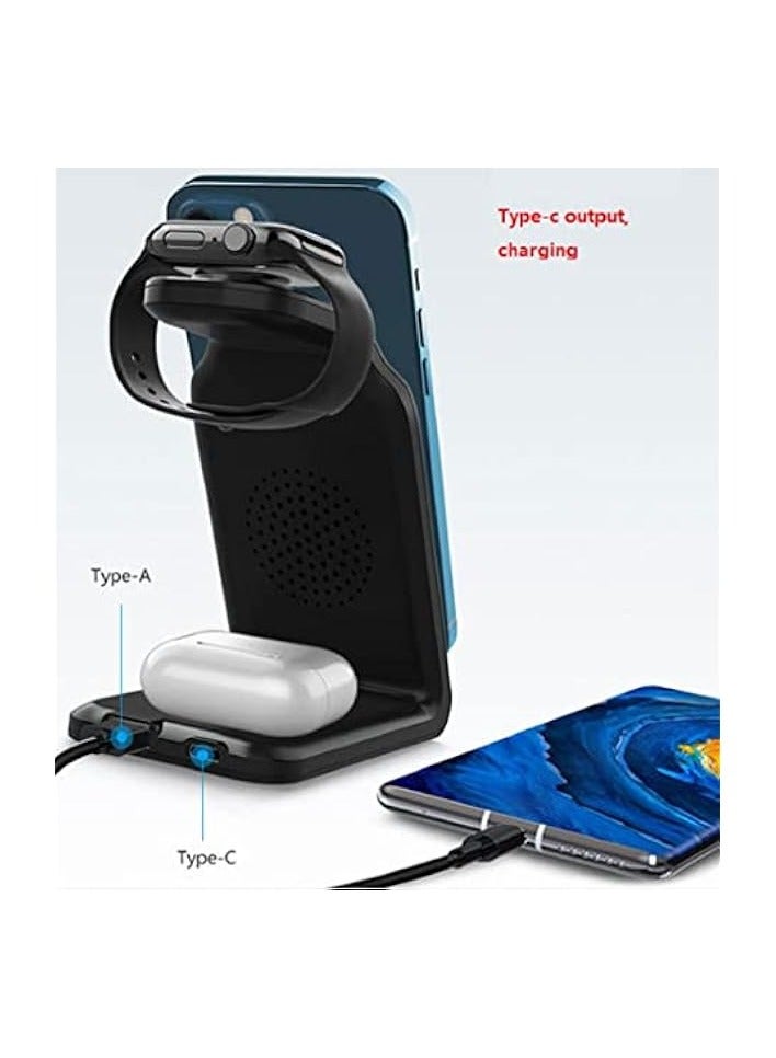 SHOWAY 15W Fast Wireless Charging Station, 3-in-1 for iPhone, Airpods, Watches and Other Devices Supporting QI Standard (Black) - Image 5