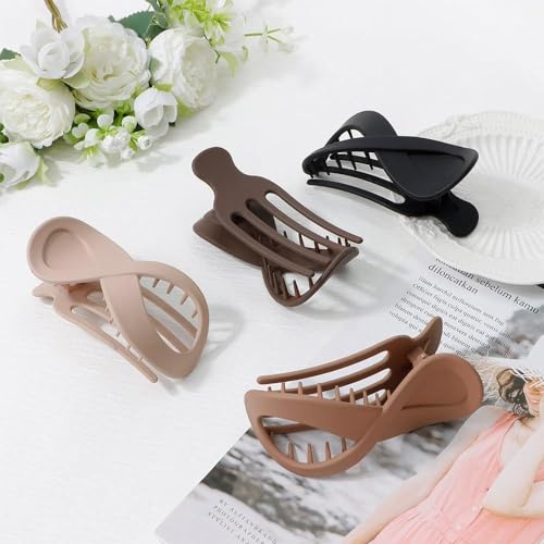 WHISKET - Big Hair Claw Clips for Women, Rectangle Clips, Accessories Small Claw Clips for Thin, Matte Claw Clips, Hair Clips for Women & Girls [PACK OF 4] (Juda Claw Clips) - Image 4