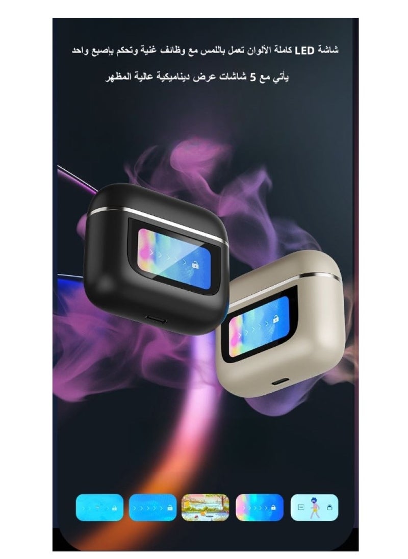 Generic - V8 LCD Full Color Touch Screen Bluetooth Headset ANC Active Noise Cancellation Smart Screen Bluetooth Headset - Image 1